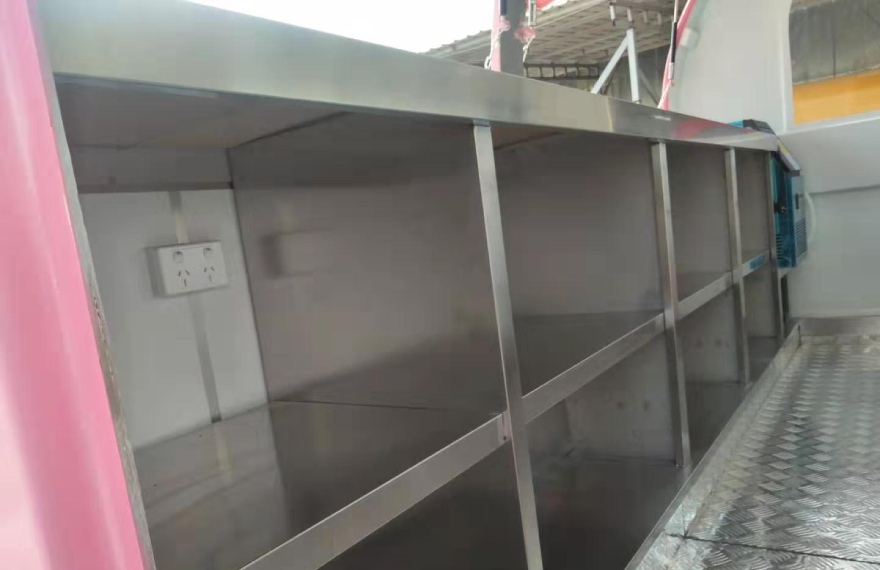 fully equipped food trailer inside